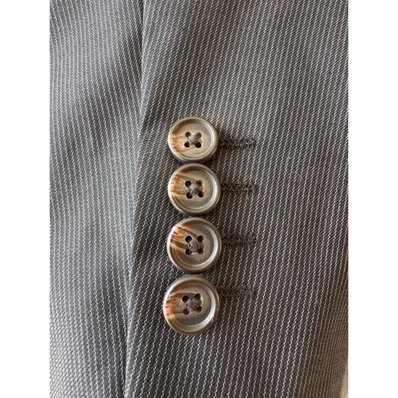 Ralph Ralph Lauren Men’s 44L Wool Blazer Sport Coat Black Micro Stripe Jacket - Picture 8 of 9